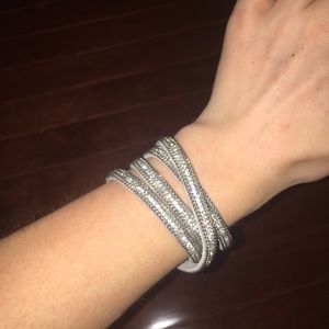 Francesca’s Silver Crystal Wrap Bracelet